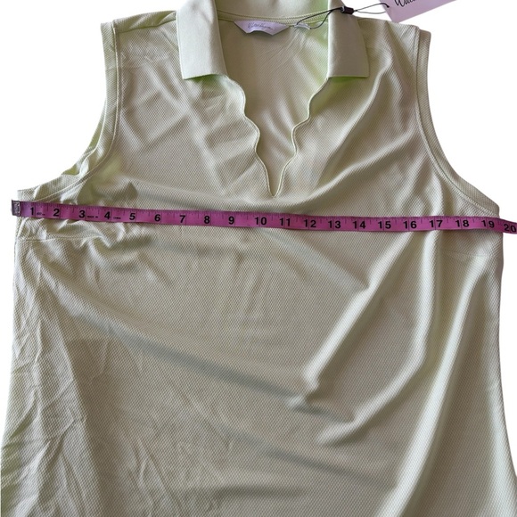 Walter Hagen Women’s Clubhouse Scalloped Polo Golf Shirt Performance Lime L NWT - Picture 5 of 8